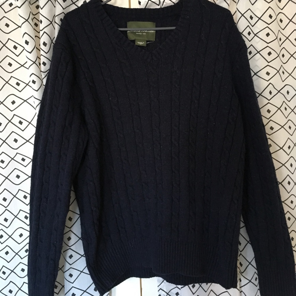 Eddie Bauer knit sweater (Navy, XL)